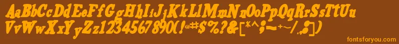 Voldifinal96Bold Font – Orange Fonts on Brown Background