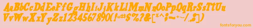 Voldifinal96Bold-Schriftart – Orangefarbene Schriften auf rosa Hintergrund