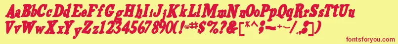Voldifinal96Bold Font – Red Fonts on Yellow Background