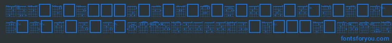 フォントFrc – 黒い背景に青い文字