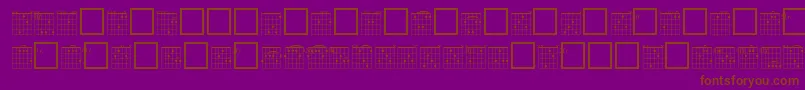 Frc-fontti – ruskeat fontit violetilla taustalla