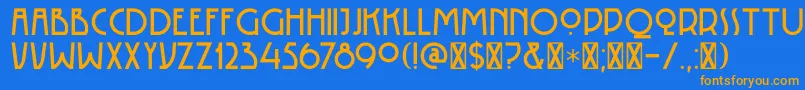 DkRotorua Font – Orange Fonts on Blue Background