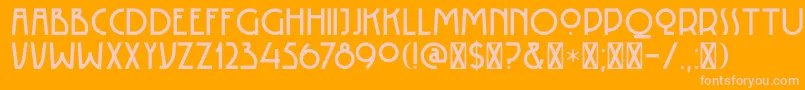 DkRotorua-Schriftart – Rosa Schriften auf orangefarbenem Hintergrund
