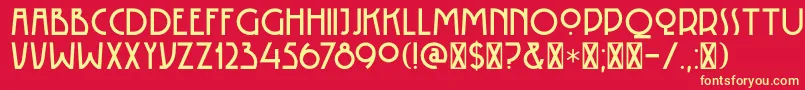 DkRotorua Font – Yellow Fonts on Red Background