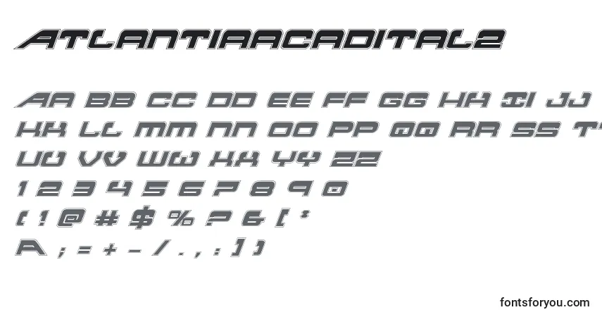 A fonte Atlantiaacadital2 – alfabeto, números, caracteres especiais