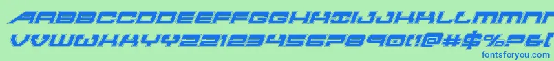 Atlantiaacadital2-Schriftart – Blaue Schriften auf grünem Hintergrund