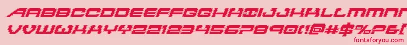 フォントAtlantiaacadital2 – ピンクの背景に赤い文字