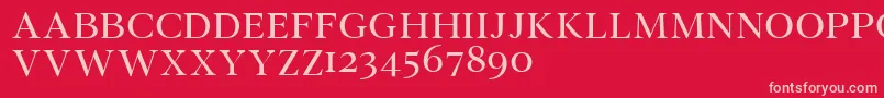 Wensleydemo-Schriftart – Rosa Schriften auf rotem Hintergrund