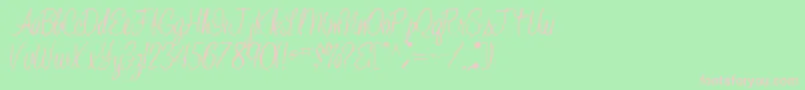 JelindaRegular Font – Pink Fonts on Green Background