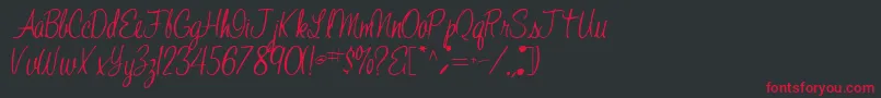 JelindaRegular Font – Red Fonts on Black Background