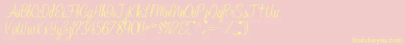 JelindaRegular Font – Yellow Fonts on Pink Background