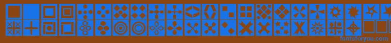 フォントSquare ffy – 茶色の背景に青い文字