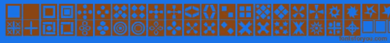 Square ffy Font – Brown Fonts on Blue Background