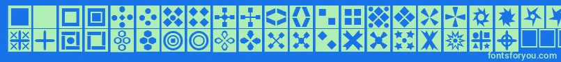 Square ffy Font – Green Fonts on Blue Background
