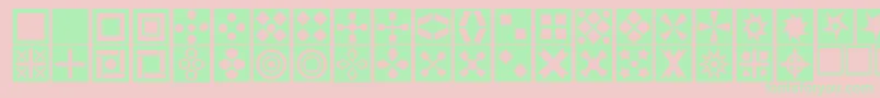Square ffy-Schriftart – Grüne Schriften auf rosa Hintergrund