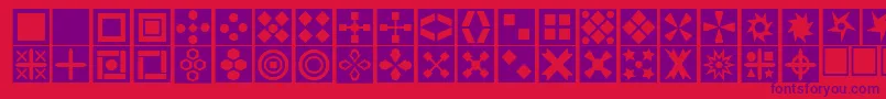 Square ffy Font – Purple Fonts on Red Background
