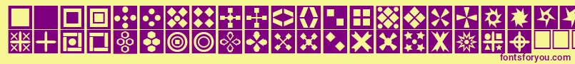 Square ffy Font – Purple Fonts on Yellow Background