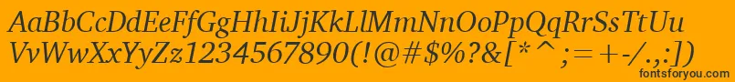 Шрифт CharterItcTtItalic – чёрные шрифты на оранжевом фоне