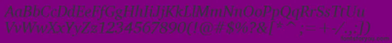 CharterItcTtItalic-Schriftart – Schwarze Schriften auf violettem Hintergrund