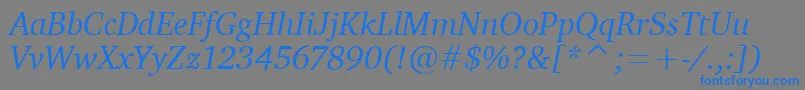 Шрифт CharterItcTtItalic – синие шрифты на сером фоне