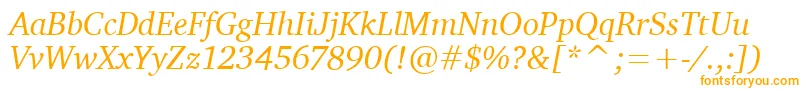 CharterItcTtItalic-fontti – oranssit fontit valkoisella taustalla
