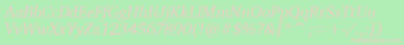 CharterItcTtItalic Font – Pink Fonts on Green Background