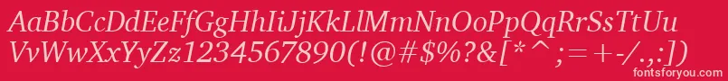 Шрифт CharterItcTtItalic – розовые шрифты на красном фоне