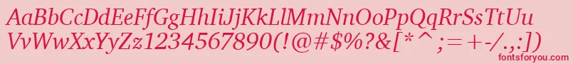 Шрифт CharterItcTtItalic – красные шрифты на розовом фоне