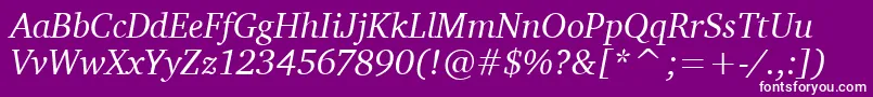 fuente CharterItcTtItalic – Fuentes Blancas Sobre Fondo Morado