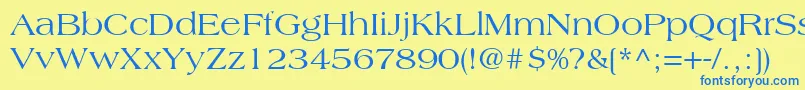 AmericanaLtRoman Font – Blue Fonts on Yellow Background