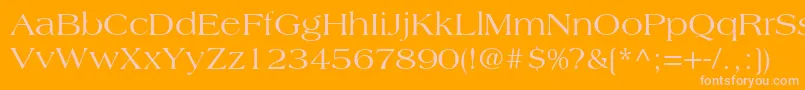 Fonte AmericanaLtRoman – fontes rosa em um fundo laranja