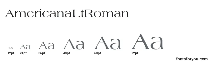 Größen der Schriftart AmericanaLtRoman