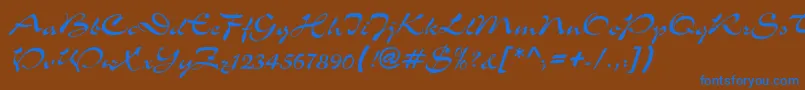 SloganNormal Font – Blue Fonts on Brown Background