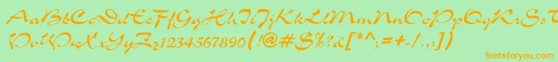 SloganNormal Font – Orange Fonts on Green Background