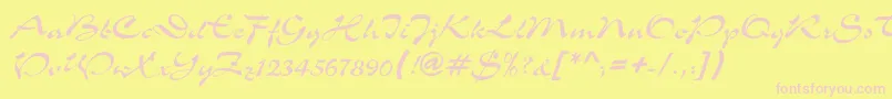SloganNormal-Schriftart – Rosa Schriften auf gelbem Hintergrund