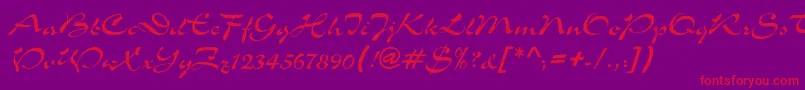 SloganNormal-Schriftart – Rote Schriften auf violettem Hintergrund