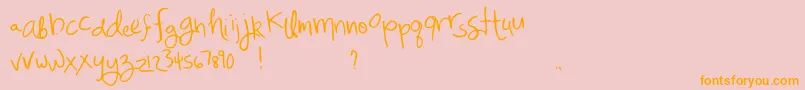 MixFreo-Schriftart – Orangefarbene Schriften auf rosa Hintergrund