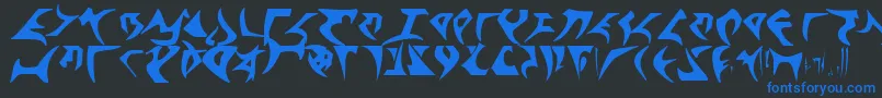 Klingontng Font – Blue Fonts on Black Background