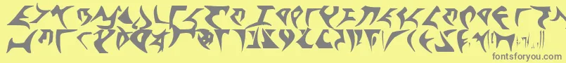 Klingontng Font – Gray Fonts on Yellow Background