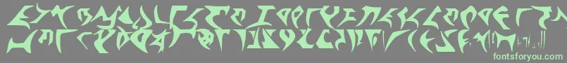 Fonte Klingontng – fontes verdes em um fundo cinza
