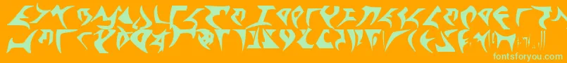 Klingontng Font – Green Fonts on Orange Background