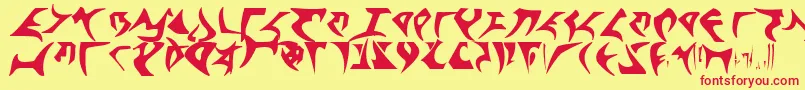 Klingontng Font – Red Fonts on Yellow Background