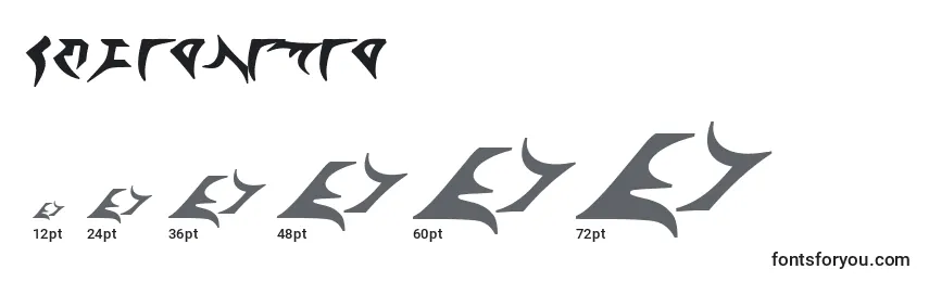 Размеры шрифта Klingontng