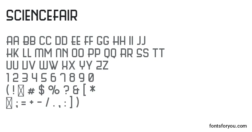 Czcionka ScienceFair – alfabet, cyfry, specjalne znaki