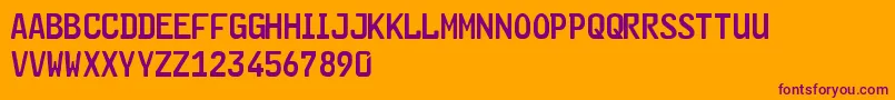 Kraftfahrzeugkennzeichen Font – Purple Fonts on Orange Background