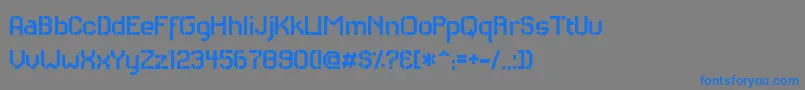 フォントRhcas – 灰色の背景に青い文字