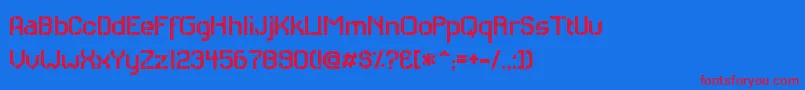 Rhcas Font – Red Fonts on Blue Background