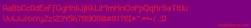 Rhcas-fontti – punaiset fontit violetilla taustalla