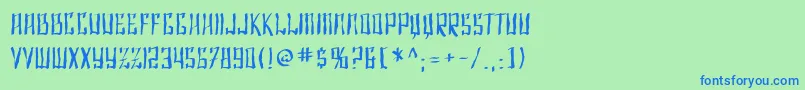 Подробнее о шрифте SfShaiFontaiDistressed Шрифт SfShaiFontaiDistressed – синие шрифты на зелёном фоне