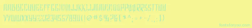 SfShaiFontaiDistressed Font – Green Fonts on Yellow Background